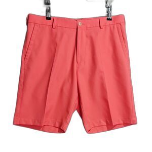 Peter Millar Crown Sport Size 33 Shorts Pink 9" Inseam Wicking 4E